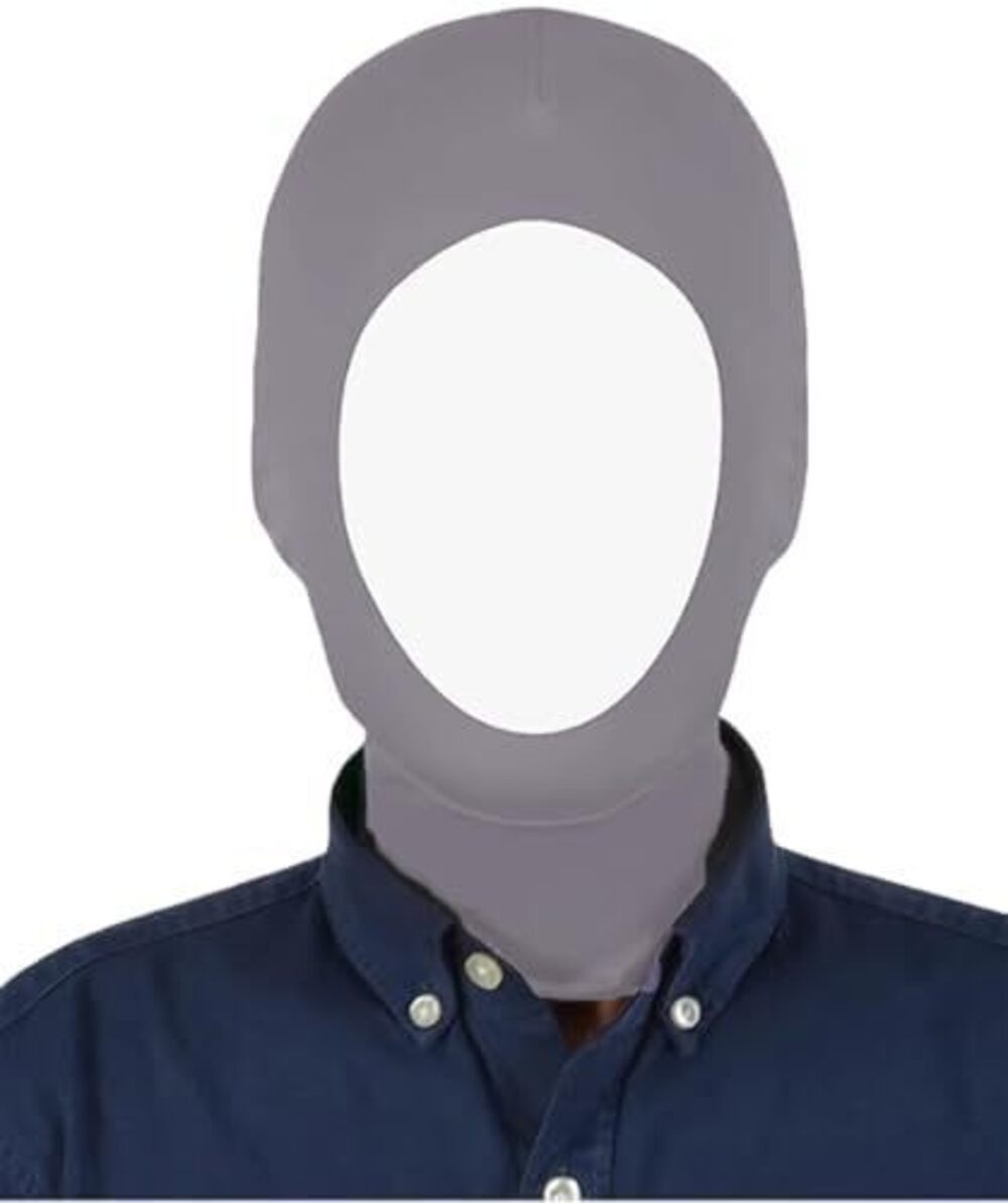 5032 Unisex Face open Zentai Hood Mask for Costume Parties Grey